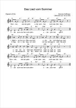 Notenblatt „Das Lied vom Sommer”