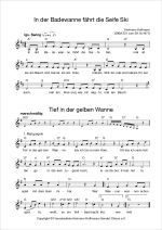Notenblatt „In der Badewanne fährt die Seife Ski”/„Tief in der gelben Wanne”